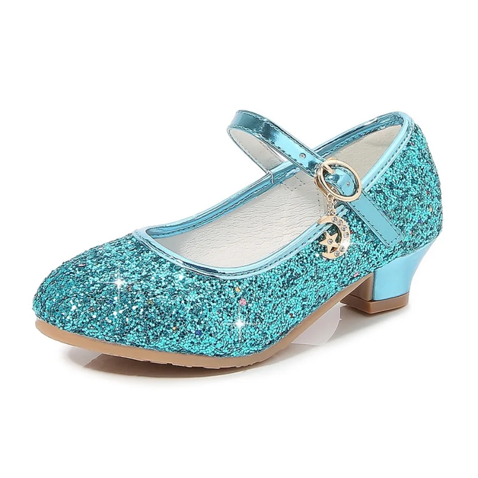 TK Zapatos De Talla Alta Para Niñas Sandalias De Cristal Plateado Con Hebilla Moda Zapatos De Princesa Para Danza Y Actuaciones Material De Cuero