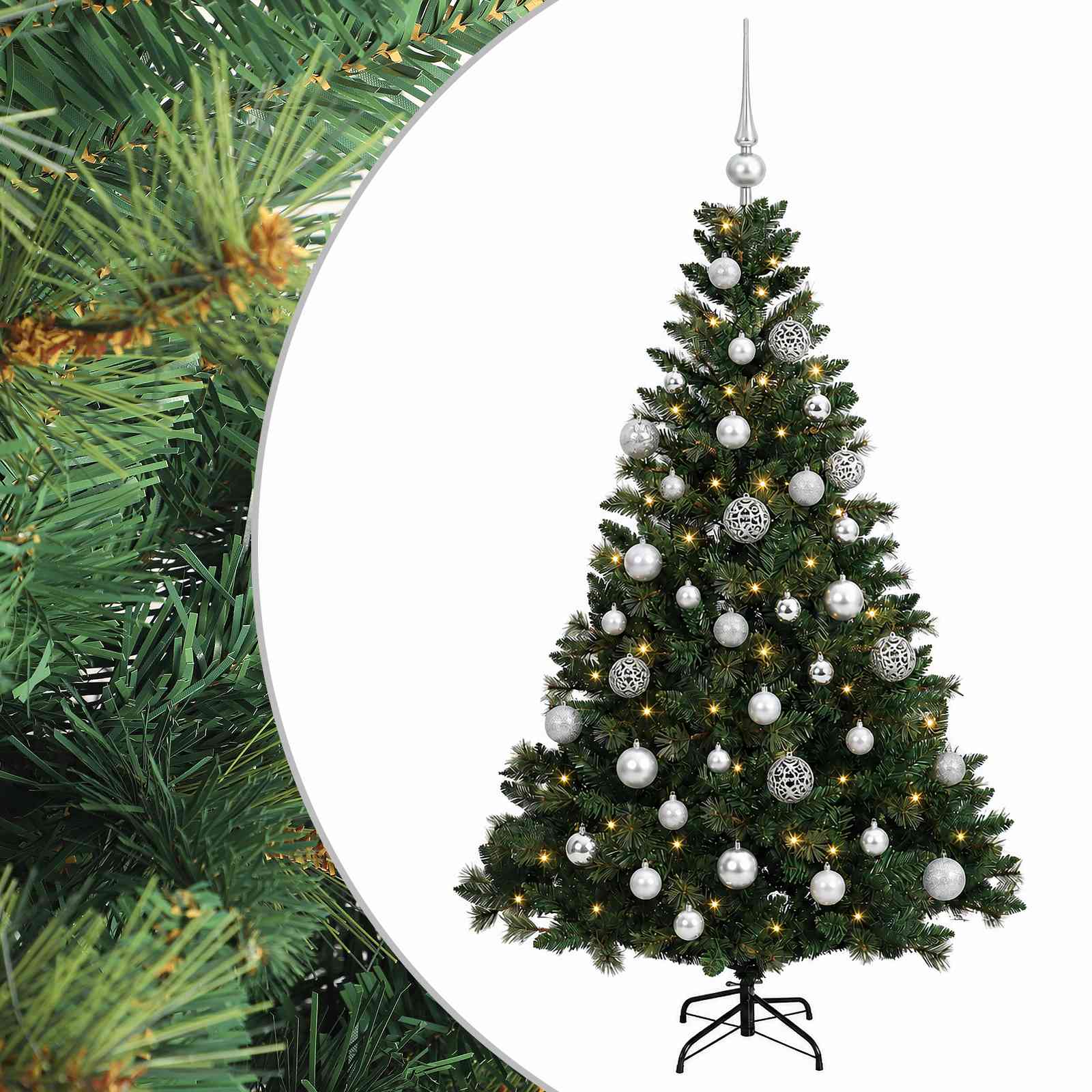 vidaXL Árbol de Navidad Artificial con Adorno 150 cm 150 LED Multicolor