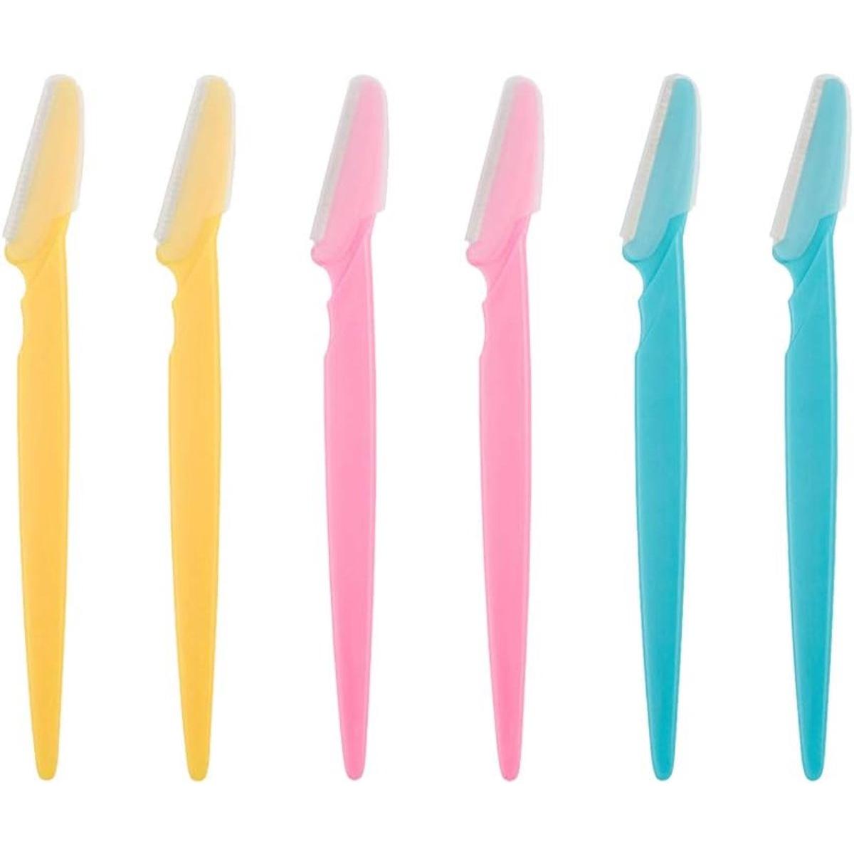 6 piezas recortadoras de cejas - cuchillas para cejas - maquinilla de afeitar facial de seguridad para cejas - cuchillas de afeitar - herramienta exfoliante de dermaplaning para mujeres y hombres - cuchillas - cuchillas de afeitar faciales