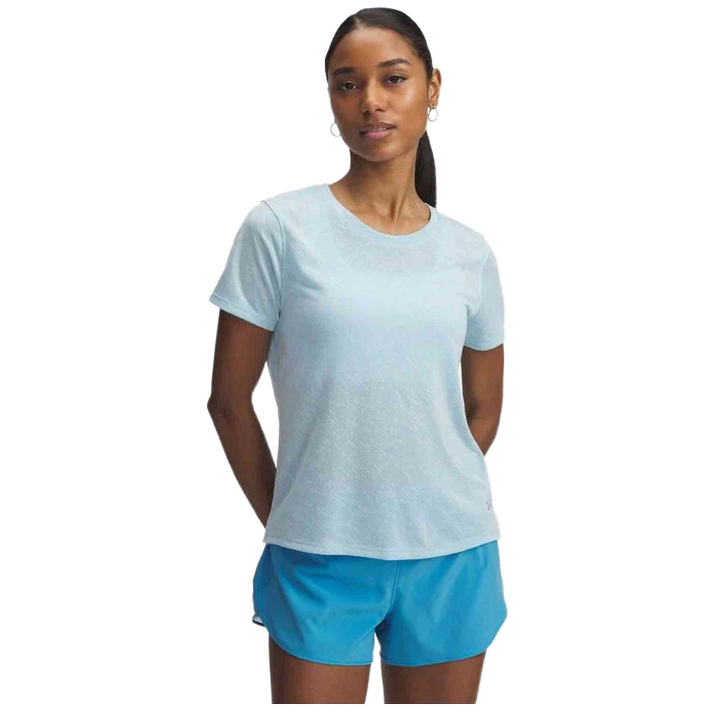 Top Under Armour modelo Ua Launch Camo Shortsleeve en color Azul