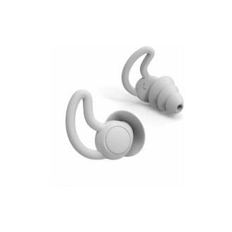 OmHO Tapones de silicona reutilizables de alta fidelidad para dormir (reducción de 40 dB), nadar, estudiar, conciertos, con cancelación de ruido y protección auditiva (gris), de DEBUNS