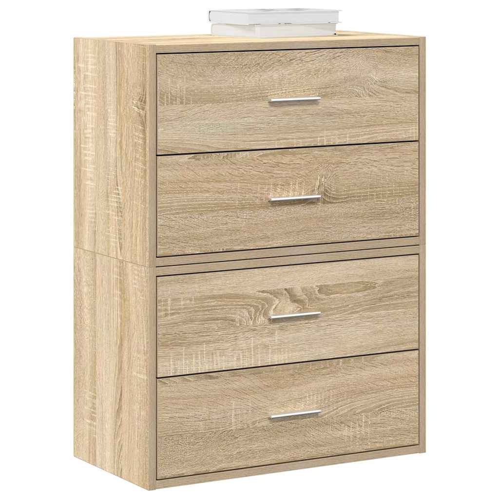 vidaXL Armarios con 2 cajones 2 uds roble artesanal 60x31x40 cm en color Roble artisan/Blanco/Marrón roble y más | almacenamiento funcional diseño moderno para baño dormitorio sala