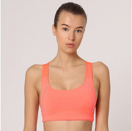 Sujetador deportivo, top fitness, tirantes ajustables, espalda cruzada, cierre trasero, ribete contraste, tejido transpirable, soporte medio, cómodo, rosa, talla L, ✅Entrega 24/48h