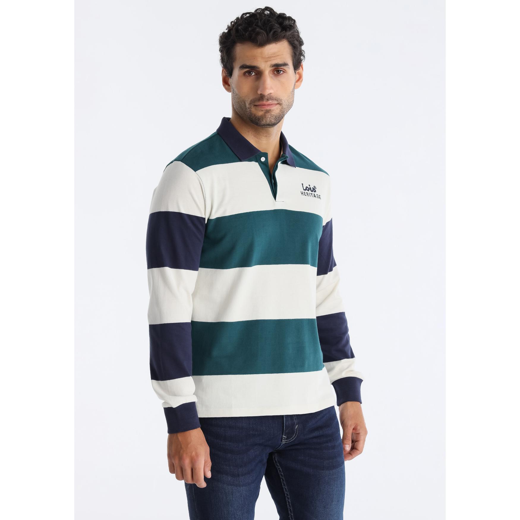 LOIS JEANS - Polo manga larga  con franjas premium touch