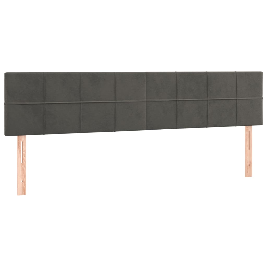 vidaXL Cabecero con LED de terciopelo gris oscuro 200x5x78/88 cm