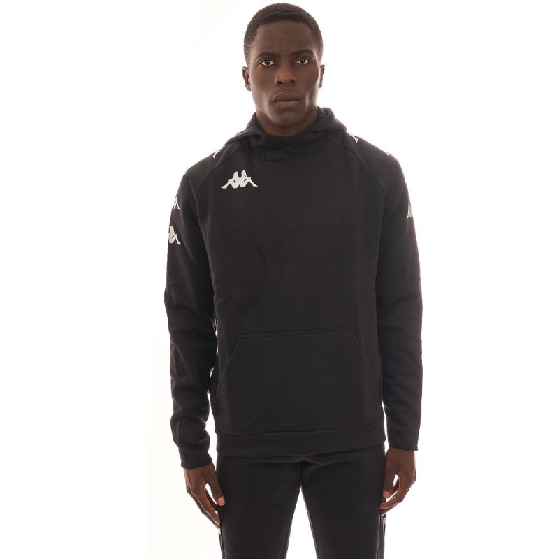 SUDADERA KAPPA DIANO NEGRA LOGO ESTAMPADO CON CAPUCHA