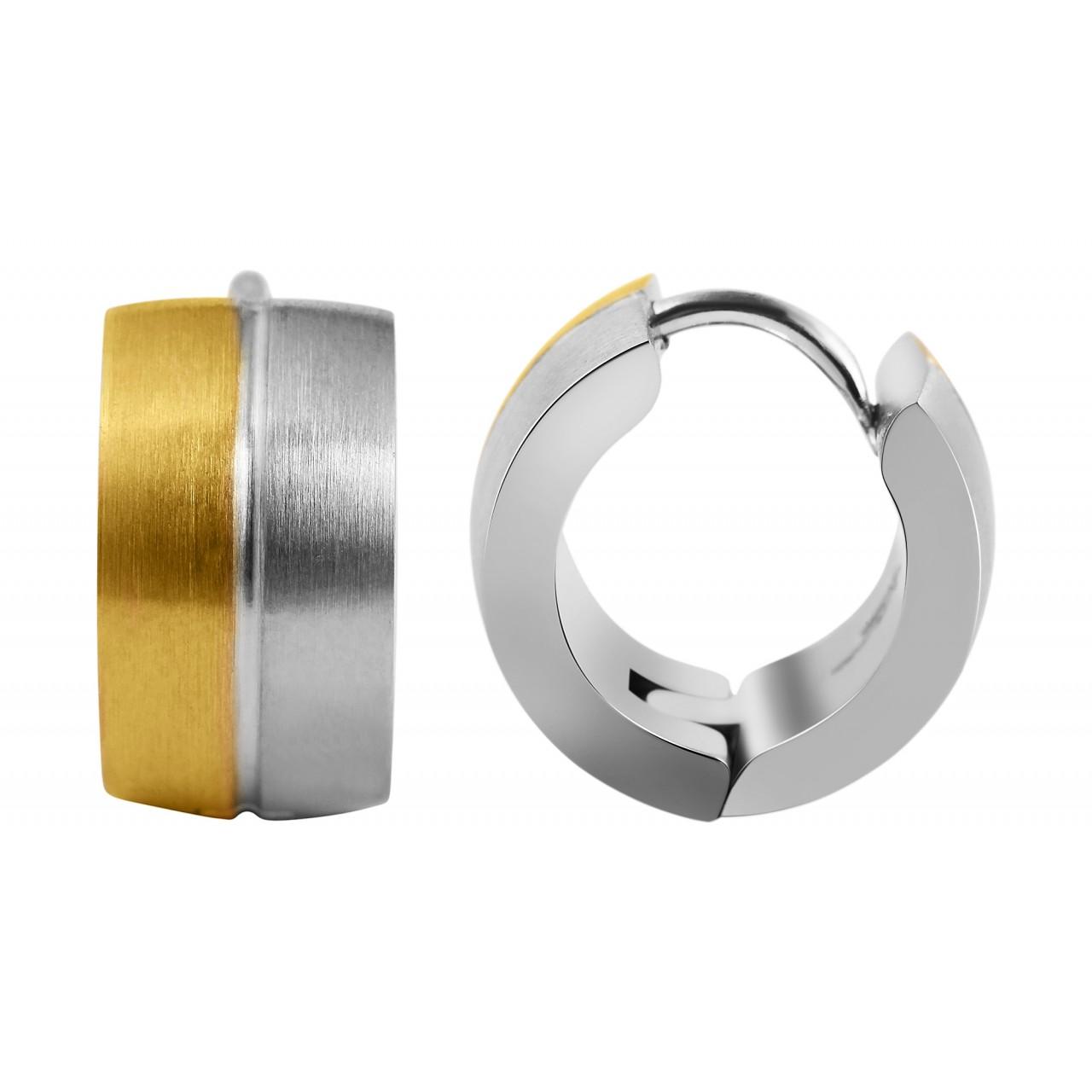 Akzent® Pendientes Argolas Bicolor em Aço Inoxidável - 0036