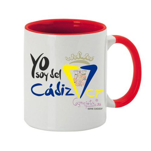 Taza CADIZ CF Yo Soy del Cádiz - Diseño Exclusivo de Cádiz - Cerámica Blanca Premium Plus