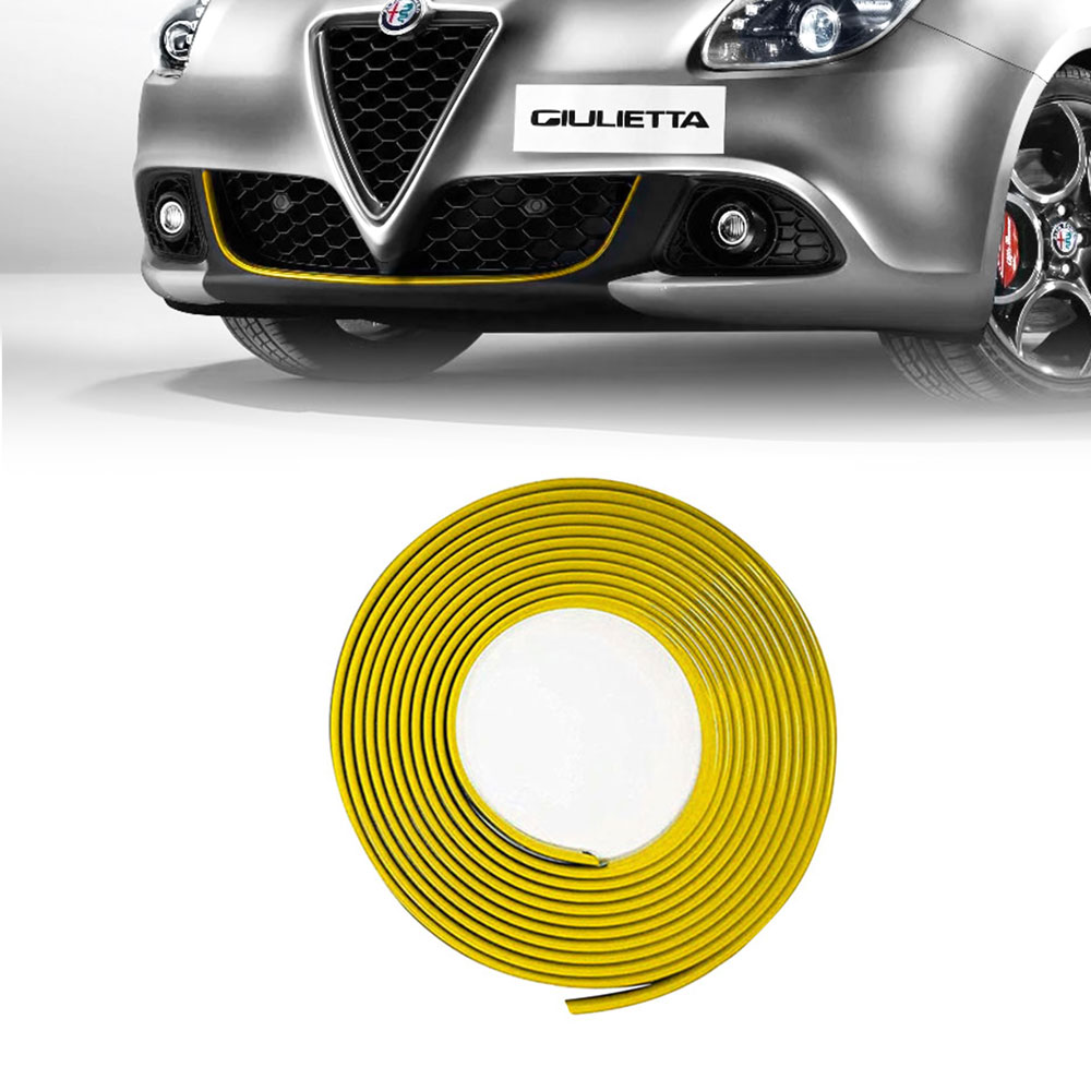 Pegatina de Perfil Amarillo para parachoques del Frente Alfa Giulietta 11 mm X 1,15 Mt