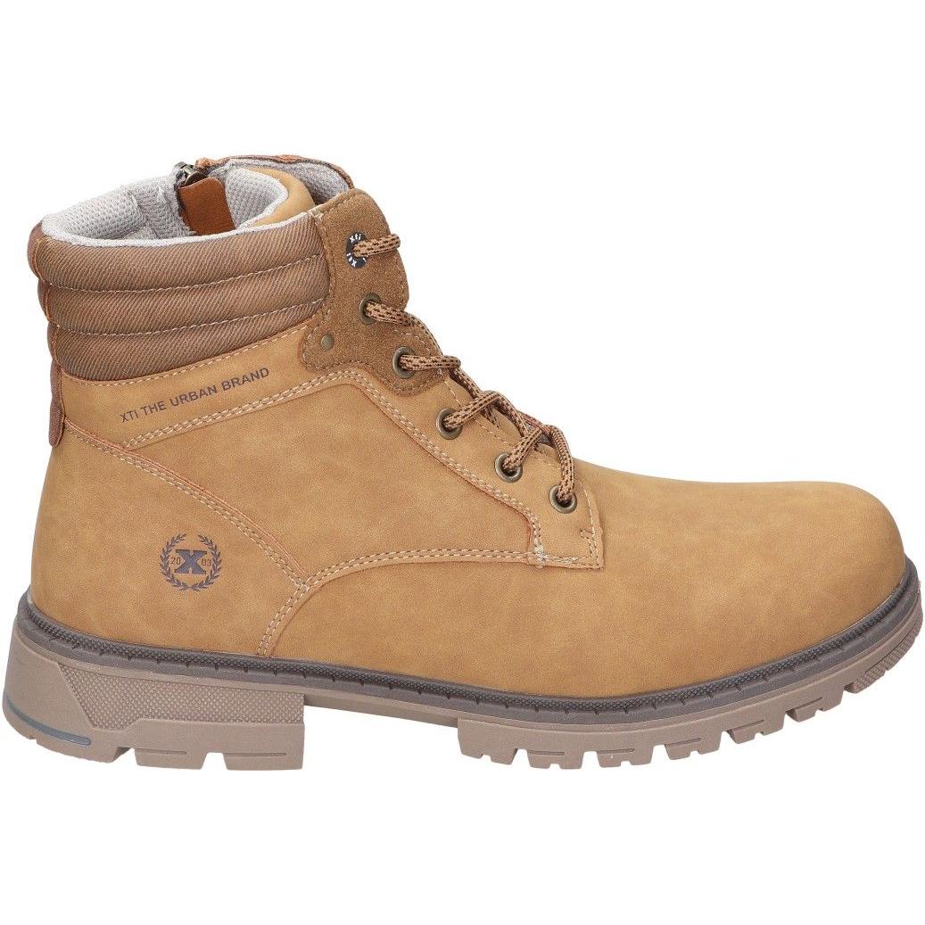 XTI | Botas XTI para Hombre – Botín en Color Camel – Botines con Cierre de Cremallera y Cordones – Máximo Ajuste – Estilo Militar – Cómodas – Versátiles – Modelo 143140