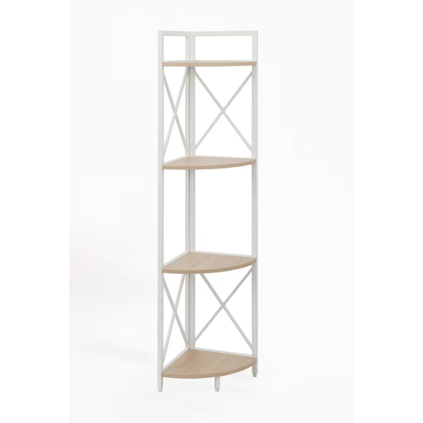 ORION91® - Unidad - Estantería esquinera, 137 cm de alto, 42 cm de ancho y 30 cm de fondo, baldas de MDF y estructura de acero reforzado - spaziOrion91