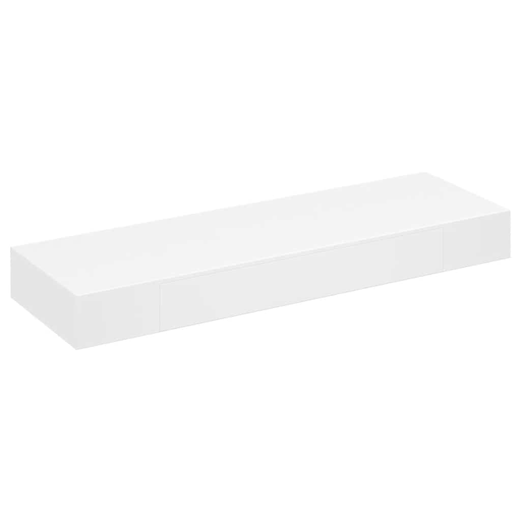 vidaXL Estante flotante pared con 1 cajón MDF blanco para libros/DVD
