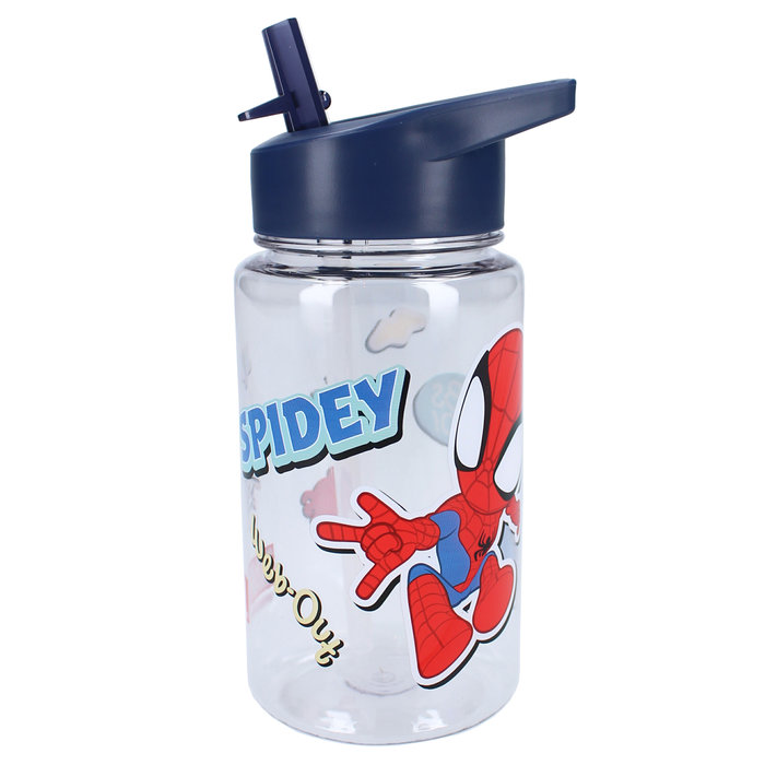 VADOBAG BOTELLA PP CON PAJITA 450ML SPIDEY DRINK UP DRINK UP 12x7x7 Cms.