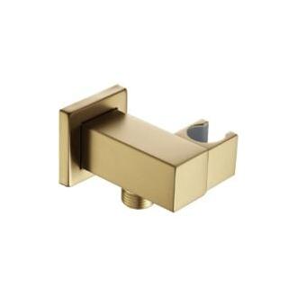 CA Barra de ducha deslizante, soporte de cabezal de ducha de pared ajustable de latón para baño, acabado dorado cepillado