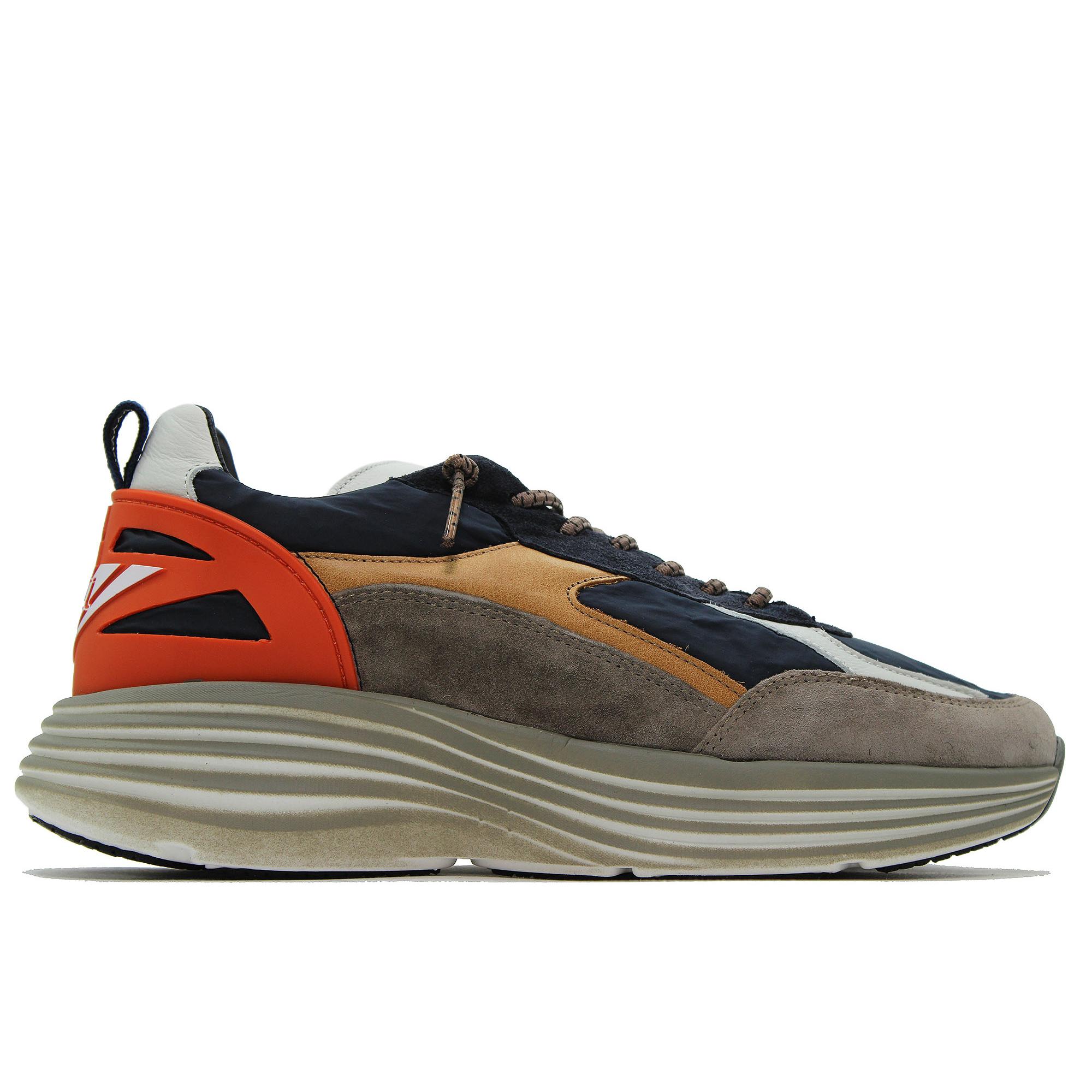 Cetti C-1347 Zapatilla sneaker deportiva casual,piel y tela,vintage,cordón elástico,estrella,suela de goma,ante, para caballero