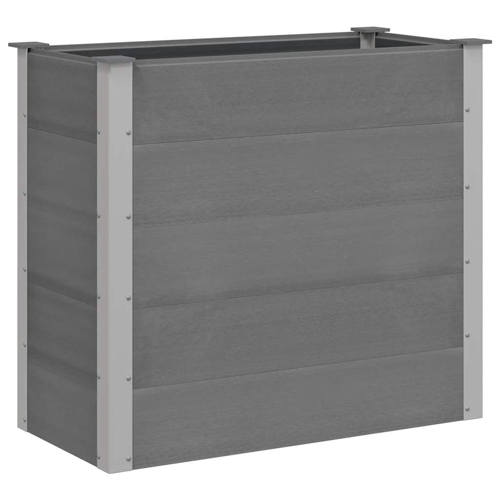 vidaXL Arriate de WPC y Aluminio Gris Macetero Grande de Jardín Multitalle