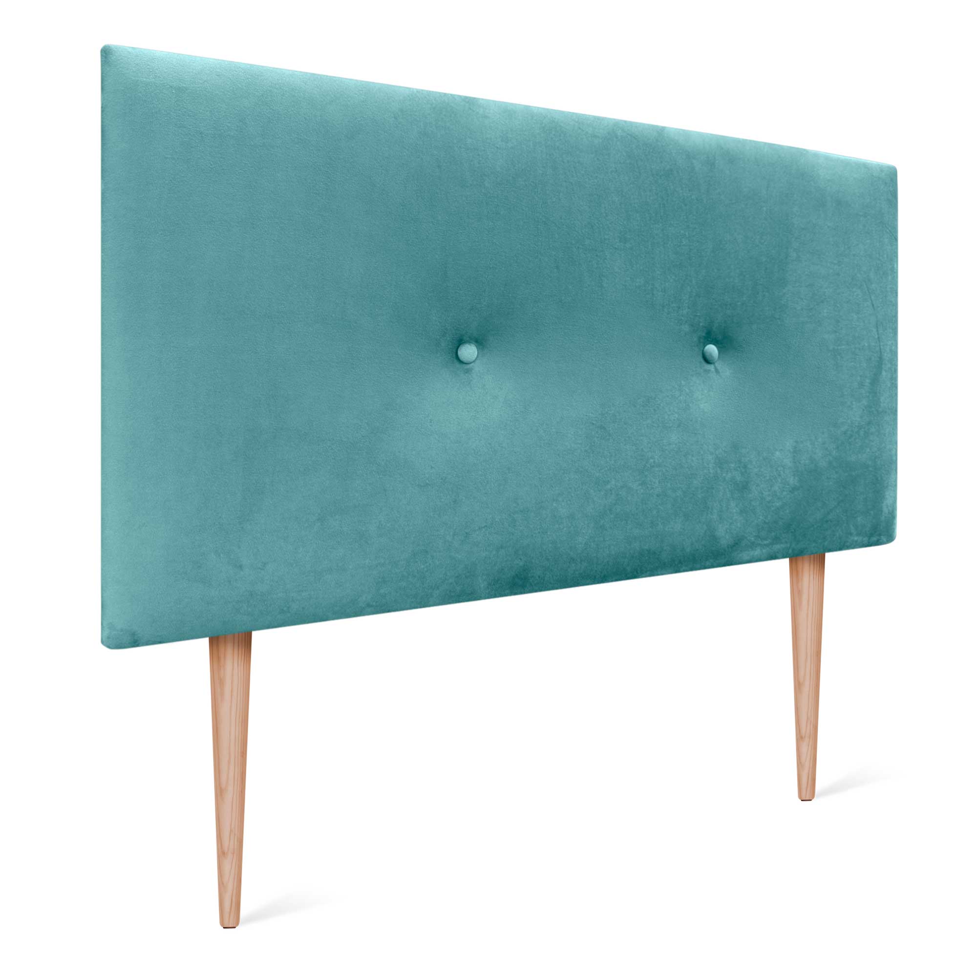 DHOME Cabecero en Terciopelo con Botones y Patas Alta Gama Moderno con 8cm Grosor