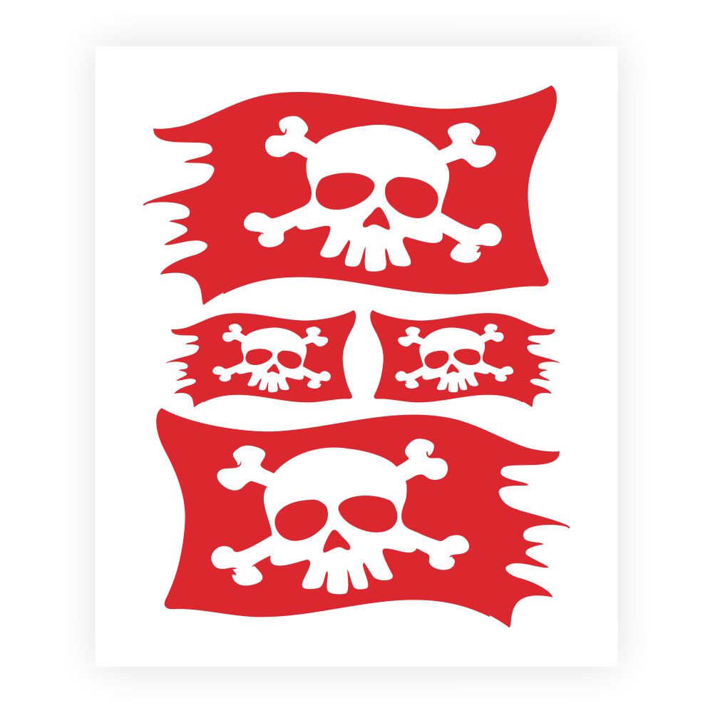 Stickers Red Pirate Flag Stickers 14x16 cm