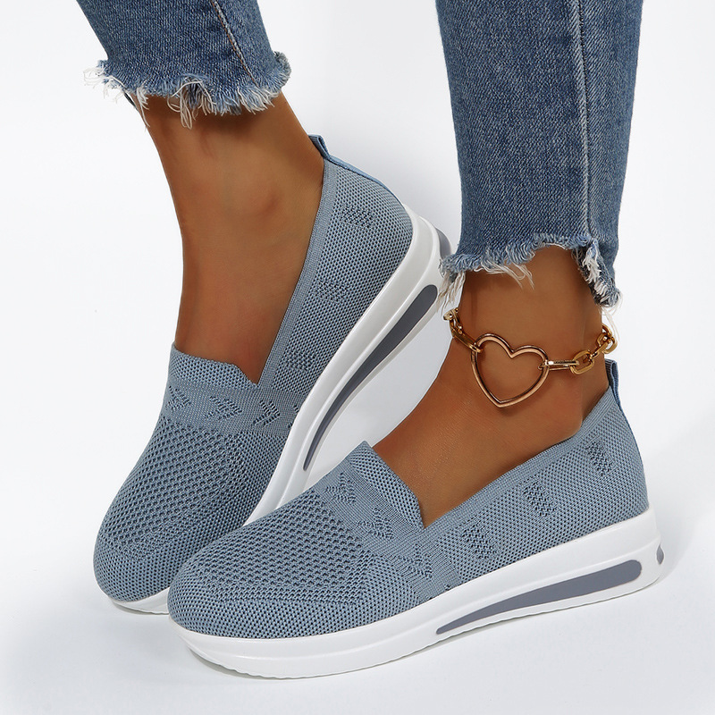 Zapatos de mujer de talla Grande, Nuevos, de Primavera y Verano, Planos, informales, de Malla transpirable, Con Suela Gruesa, Deportivos e informales.