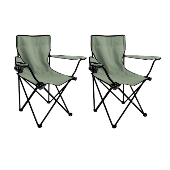 2 Sillas de camping plegable ligera para exteriores, silla de pesca portátil con portavasos y bolsas de transporte, silla plegable de campamento de playa al aire libre, para campamento, picnic, senderismo