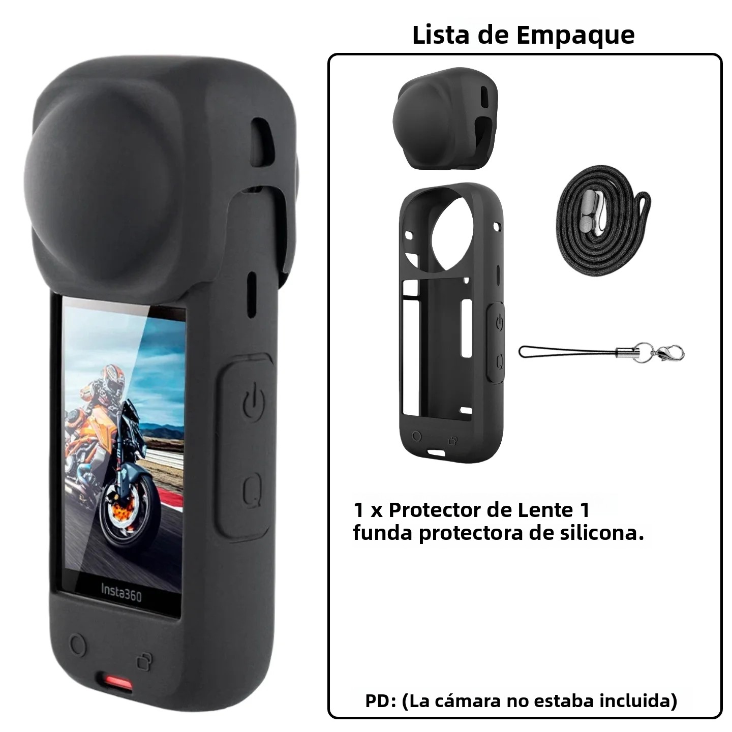 TK Kit De Accesorios Protegidos Para Cámara Insta 360 X4 Cubierta De Silicona Protectora Para Lente Y Pantalla Estuche De Cámara