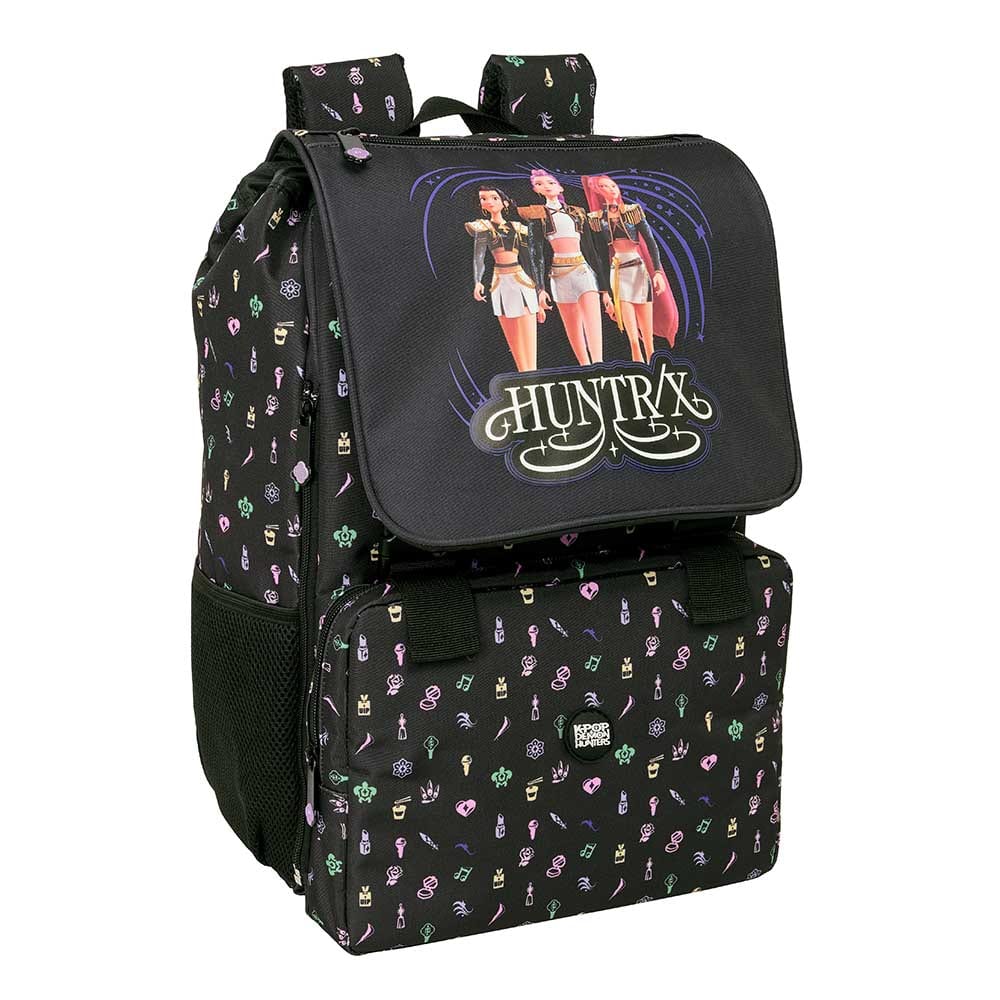 SAFTA | Mochilas Escolares K-Pop Demon Hunters Sound, Modelos Mini, Guardería 3D con Leds, Junior, Doble, Extensible, para Portátil y con Ruedas, Mochilas con Licencia Oficial