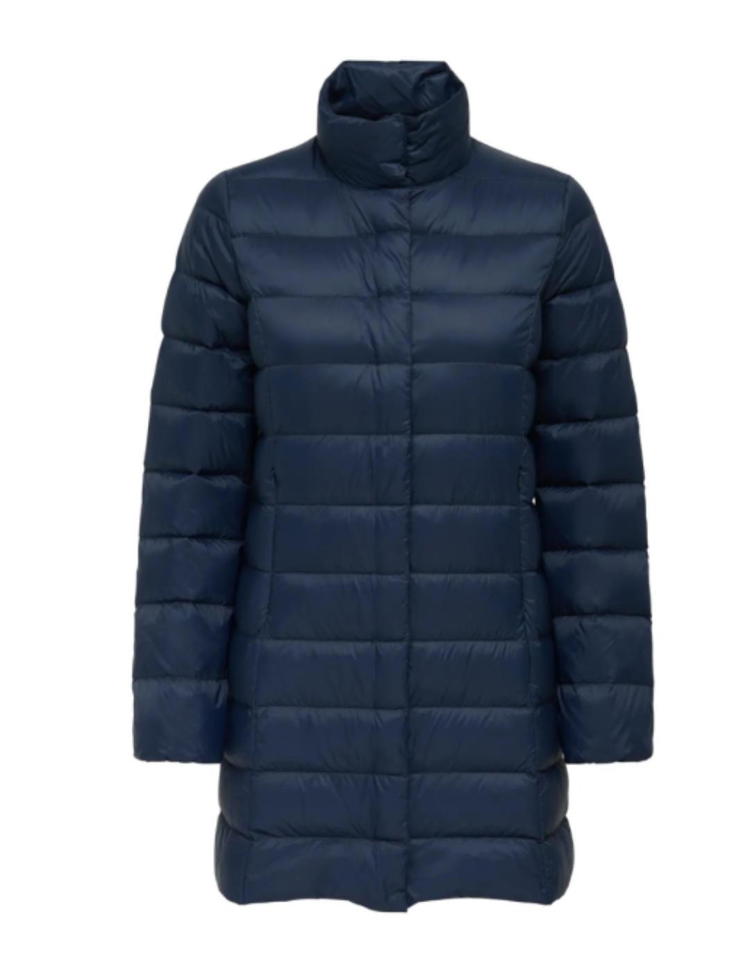 Abrigo Only Ruby plumas azul marino acolchado para mujer