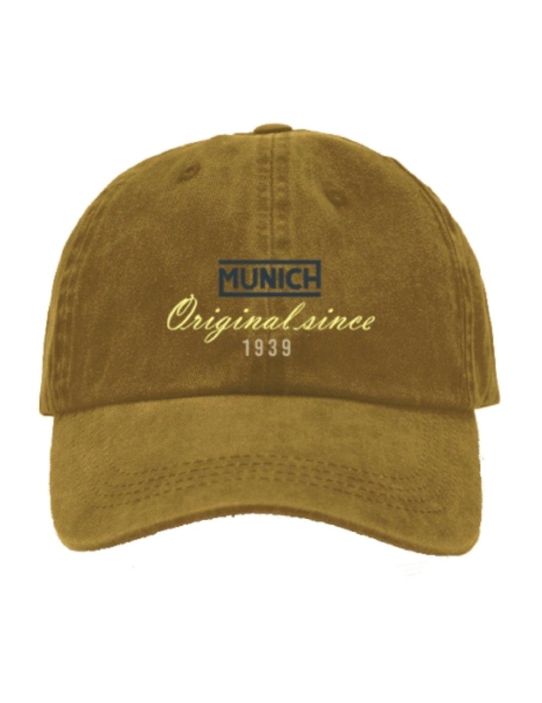 Gorra Munich mostaza tejido logo para hombre