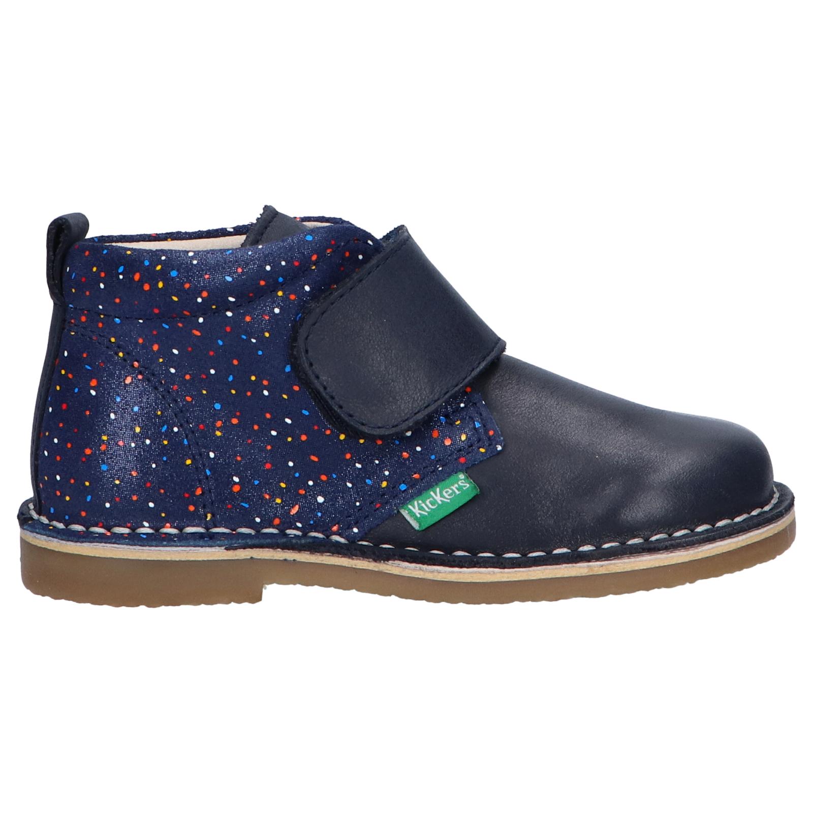 Kickers girl and boy ankle boots 829900   Typtop 10 marine fonce pois multico