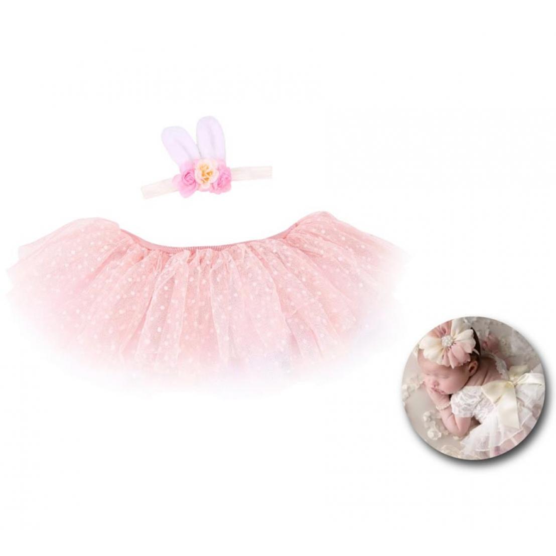 Partilandia Kit de Conejito Newborn infantil: Tutú y cinta de orejas