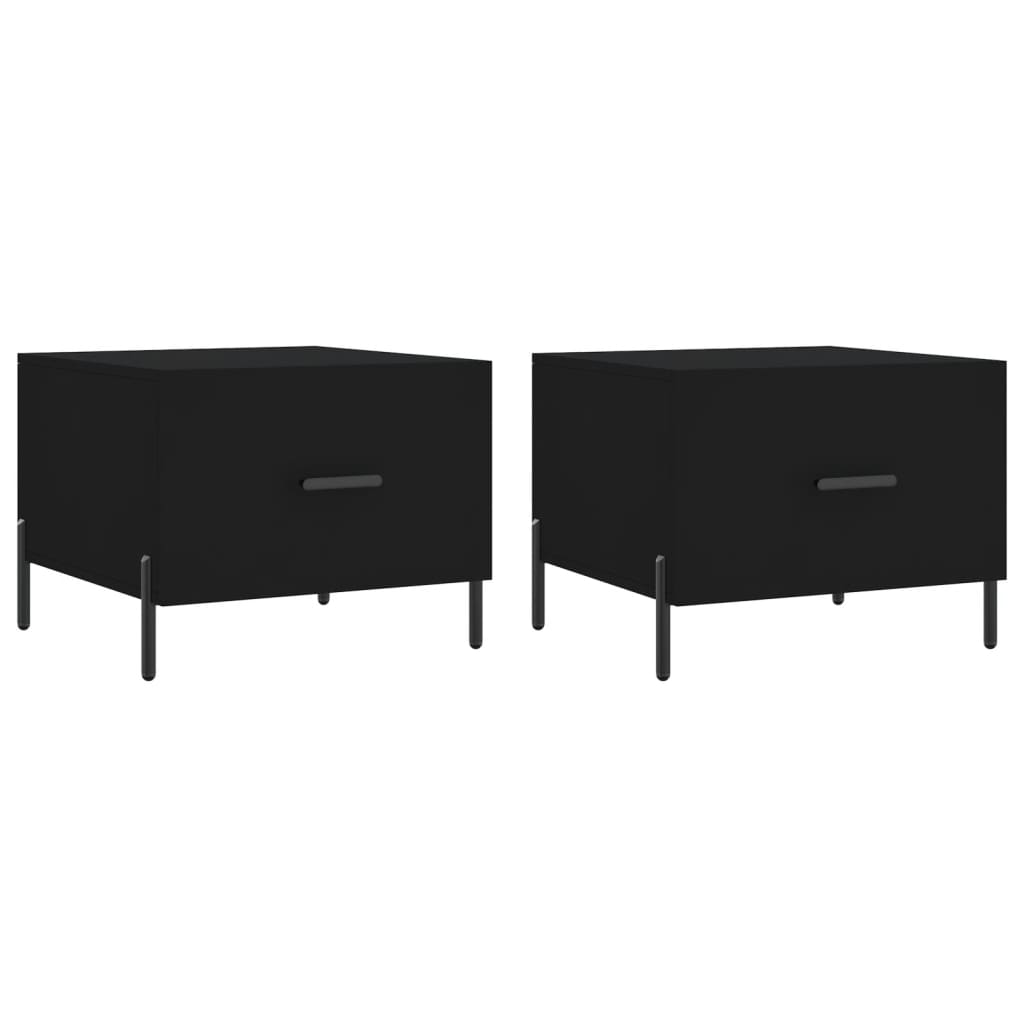 Vidaxl Mesa de Centro 2 Uds Madera Ingeniería 50x50x40cm - Blanco y Negro
