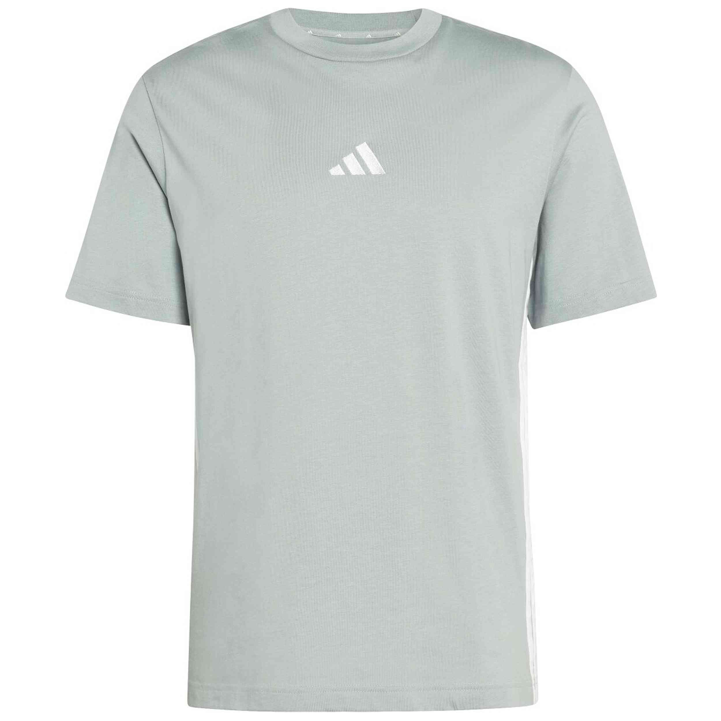 Camiseta De Manga Corta Adidas modelo Essentials 3-Stripes Single Jersey T-Shirt "Wonder Sage / White" para hombre y mujer en color Verde