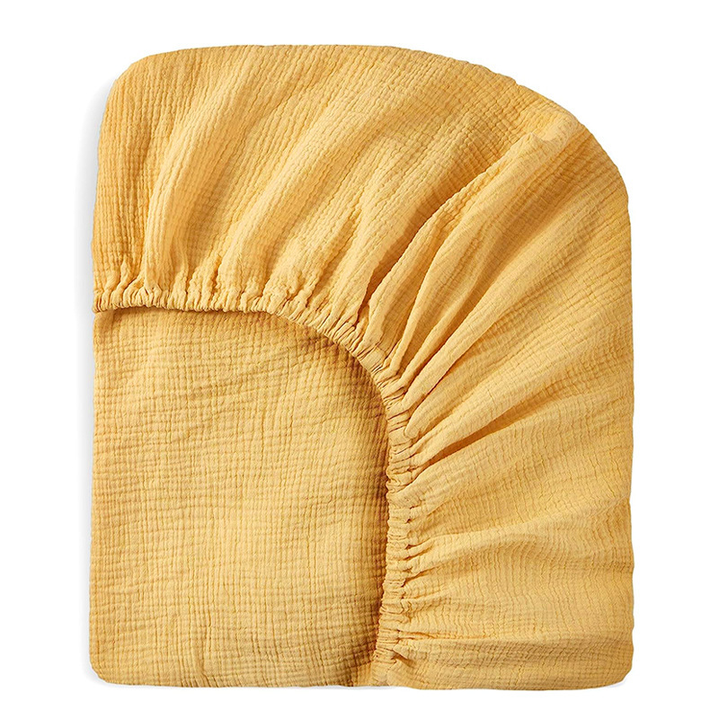 OmHO Sábana ajustable de gasa doble para bebé, funda de cama de crepé, funda de cambio multicolor y multitamaño