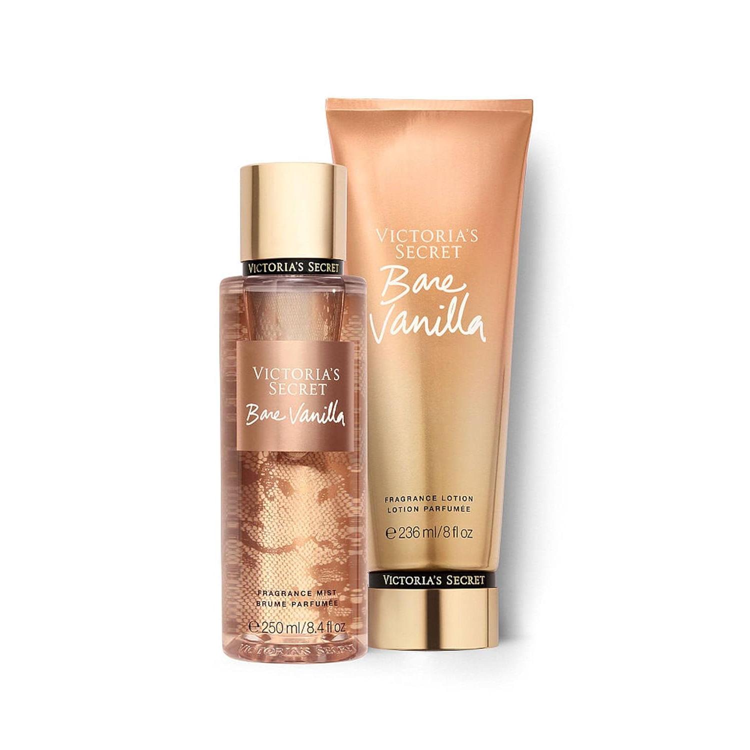 Victoria´s Secret  Bare Vanilla  Bruma y Loción Perfumada Corporal  250 ml y 236 ml  Paquete de 2 Unidades (1 x 250 ml + 1 x 236 ml) - Victoria Secret