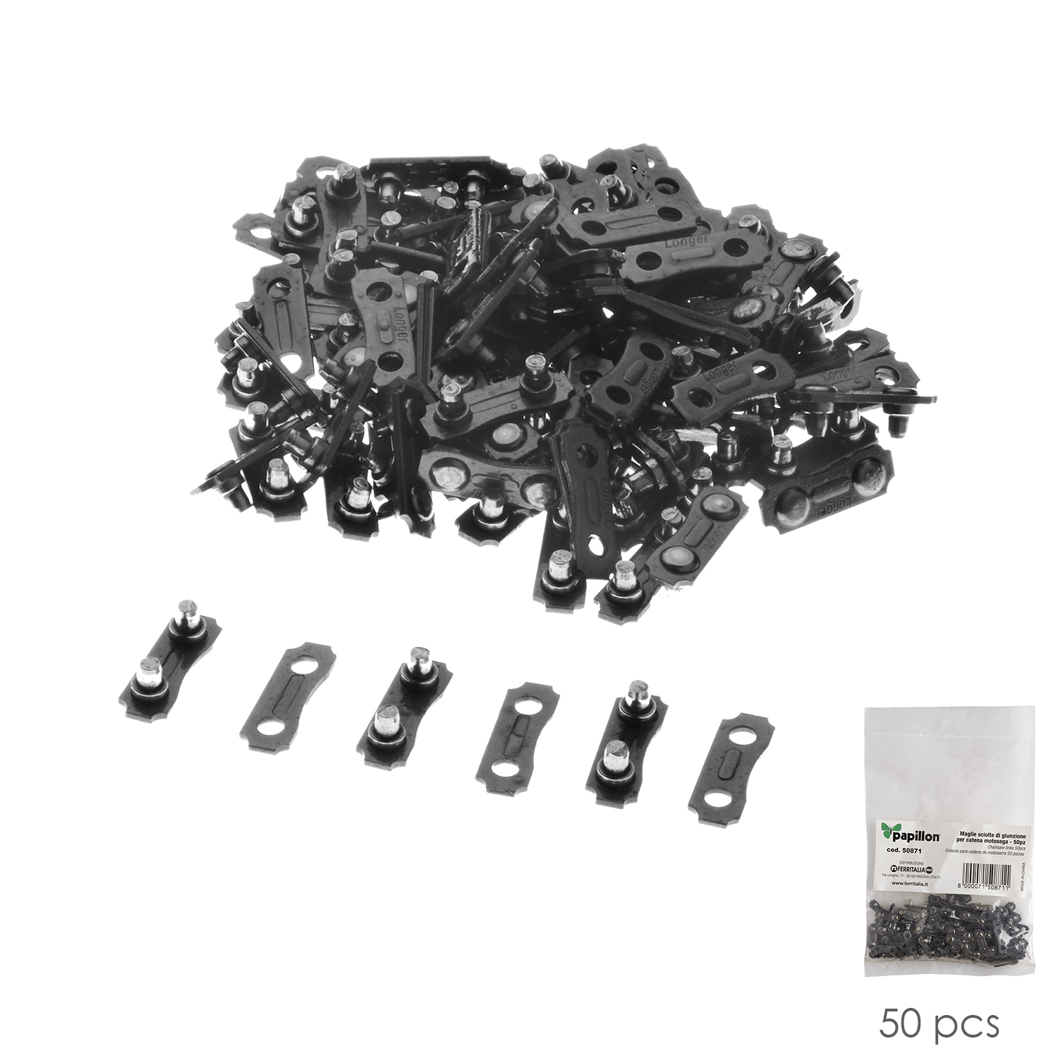 SANCO STORE - PAPILLON Eslabones Union Cadenas Motosierra (Pack 50 piezas)