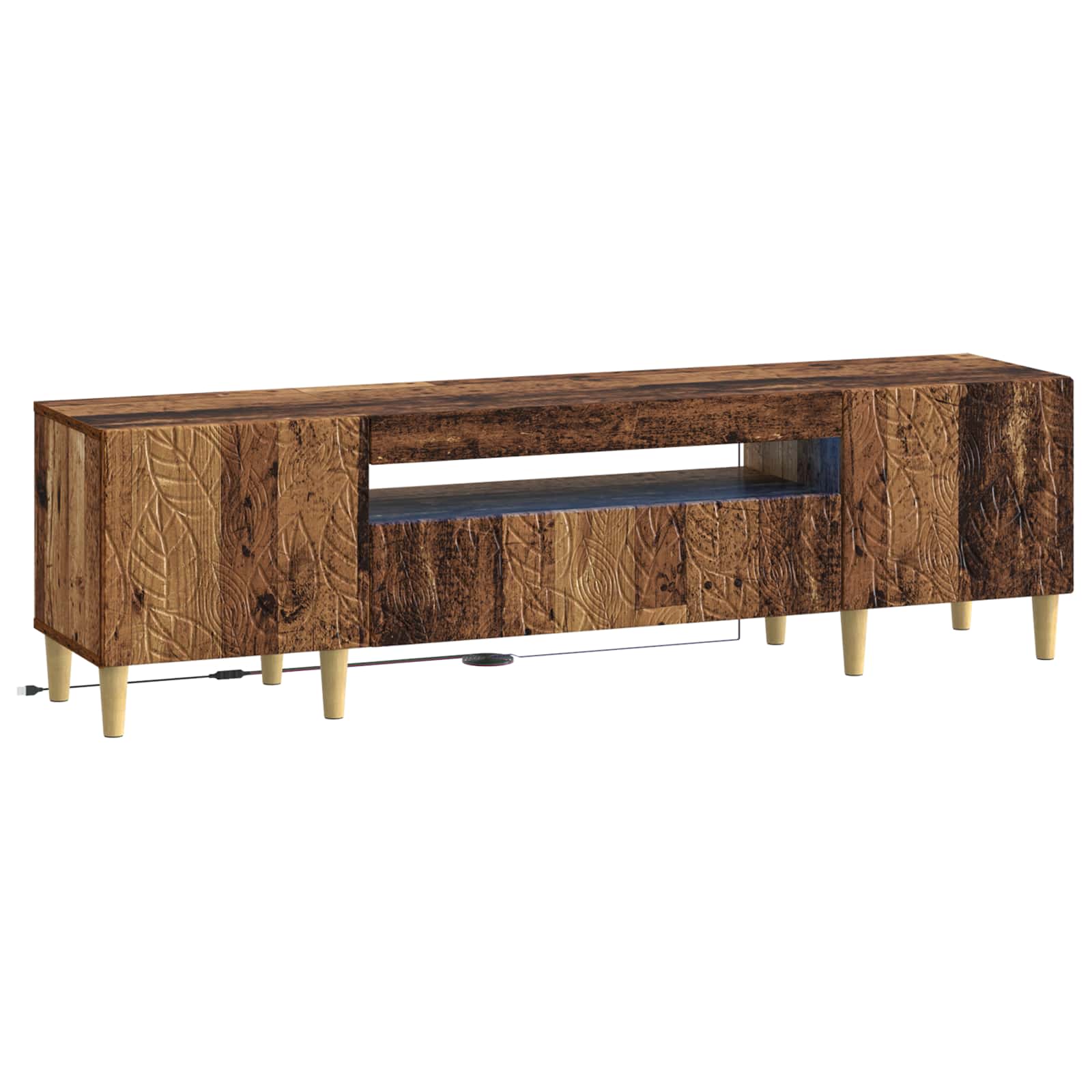 vidaXL Mueble de TV LED  Madera de ingeniería 153 x 35 x 43 cm Multicolor