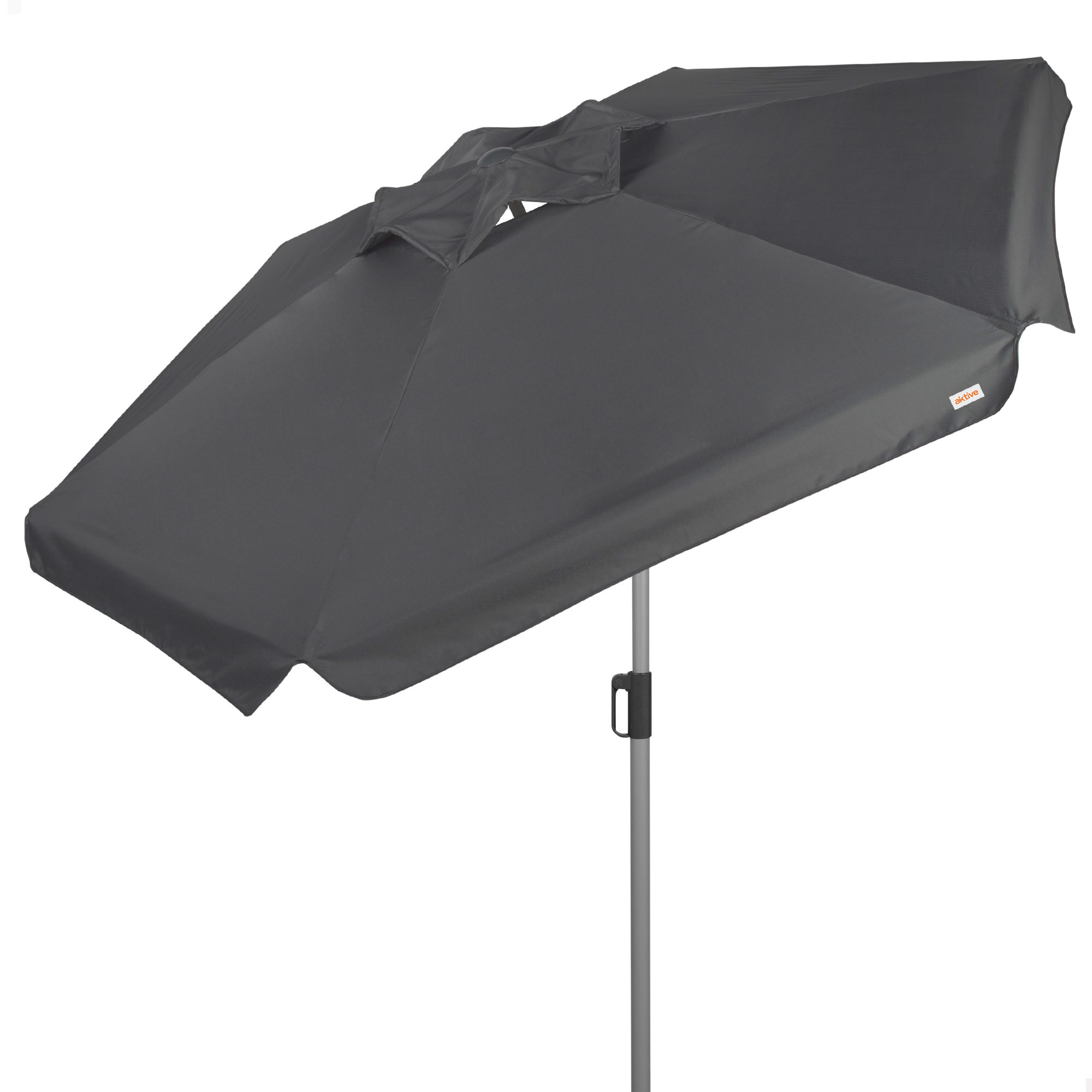 AKTIVE Sombrilla hexagonal jardín, 220 cm, Color marfil o antracita, Protección UV50, Mástil acero, Tubo Ø28/32 mm, Chimenea ventilación, Inclinable y regulable en altura, Tejido poliéster, Sombrilla grande jardín, Sombrillas grandes
