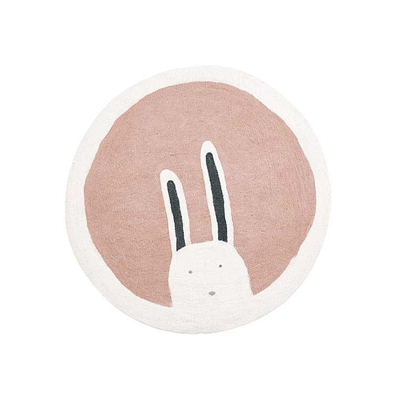 CA Round children's carpet thickened Nordic simple style bedroom Internet celebrity same cartoon plush girl style INS home