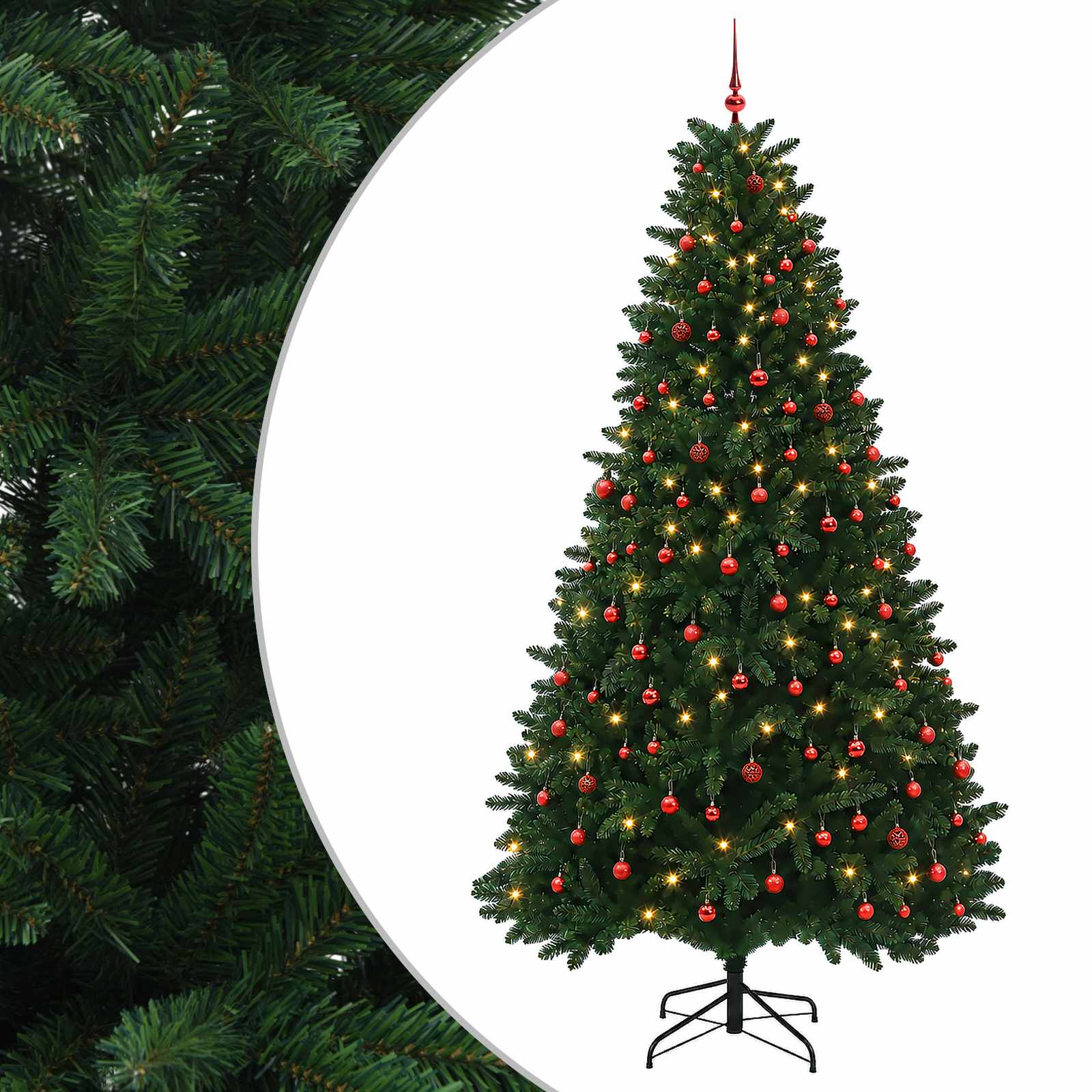 vidaXL Árbol de Navidad artificial verde medio con bolas 300 cm