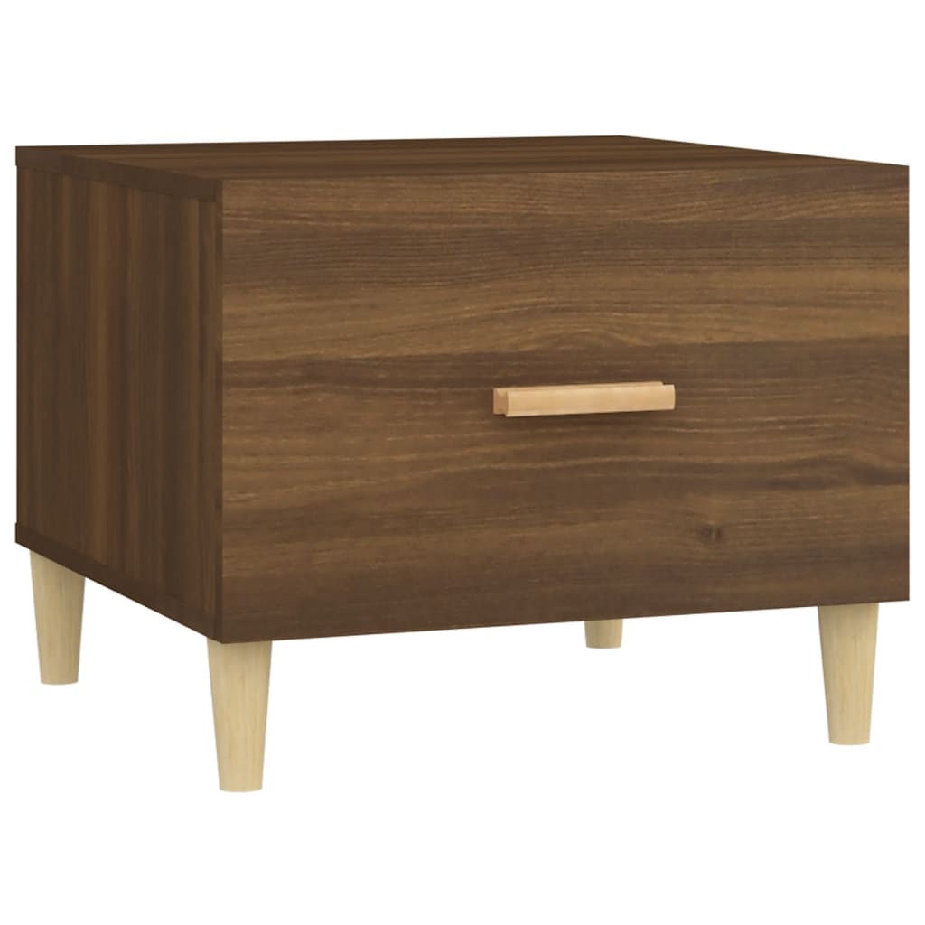 vidaXL Mesa de centro madera contrachapada roble marrón 50x50x40 cm