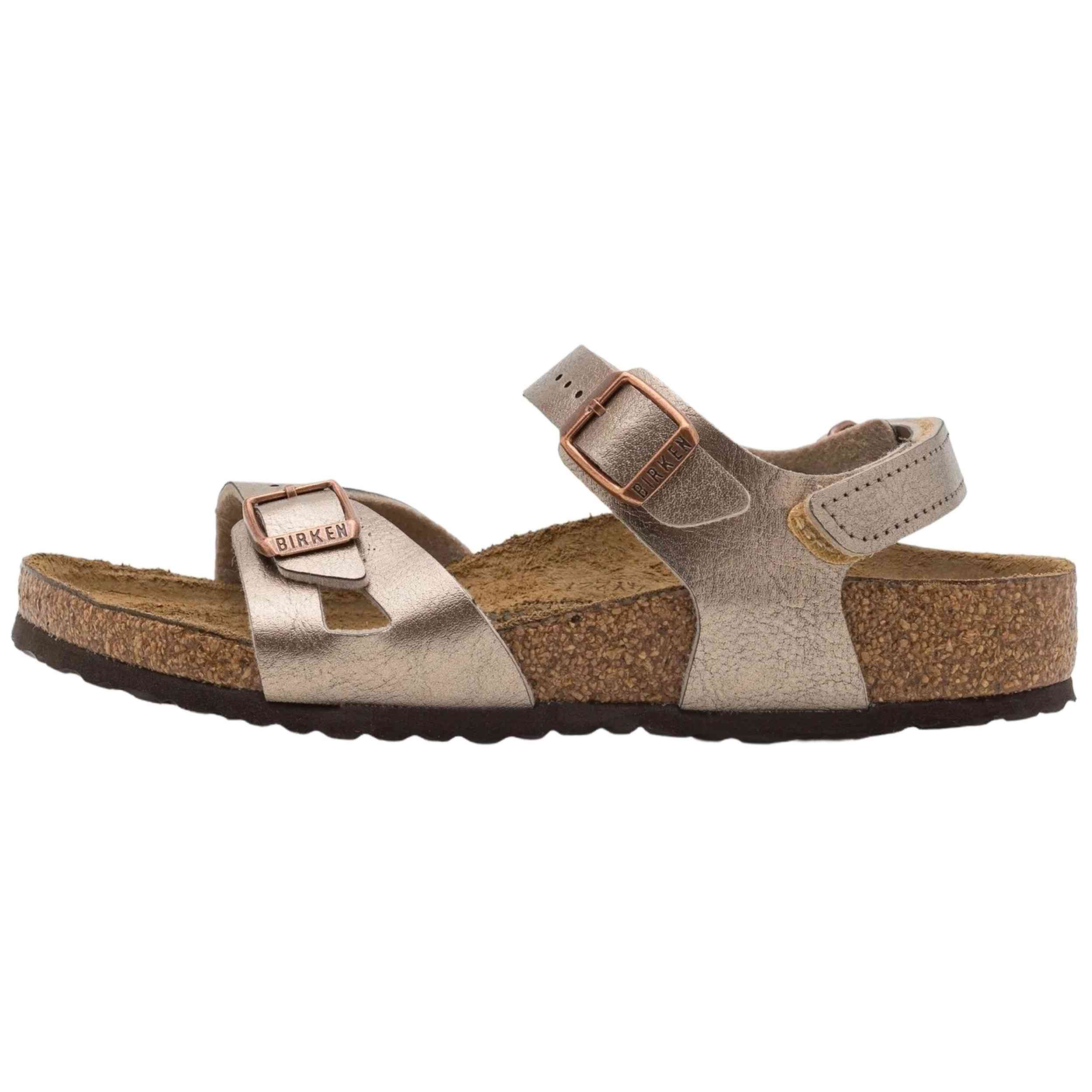 Sandalias Birkenstock modelo Rio Birko-Flor "Gold" para Niñas en color Marron