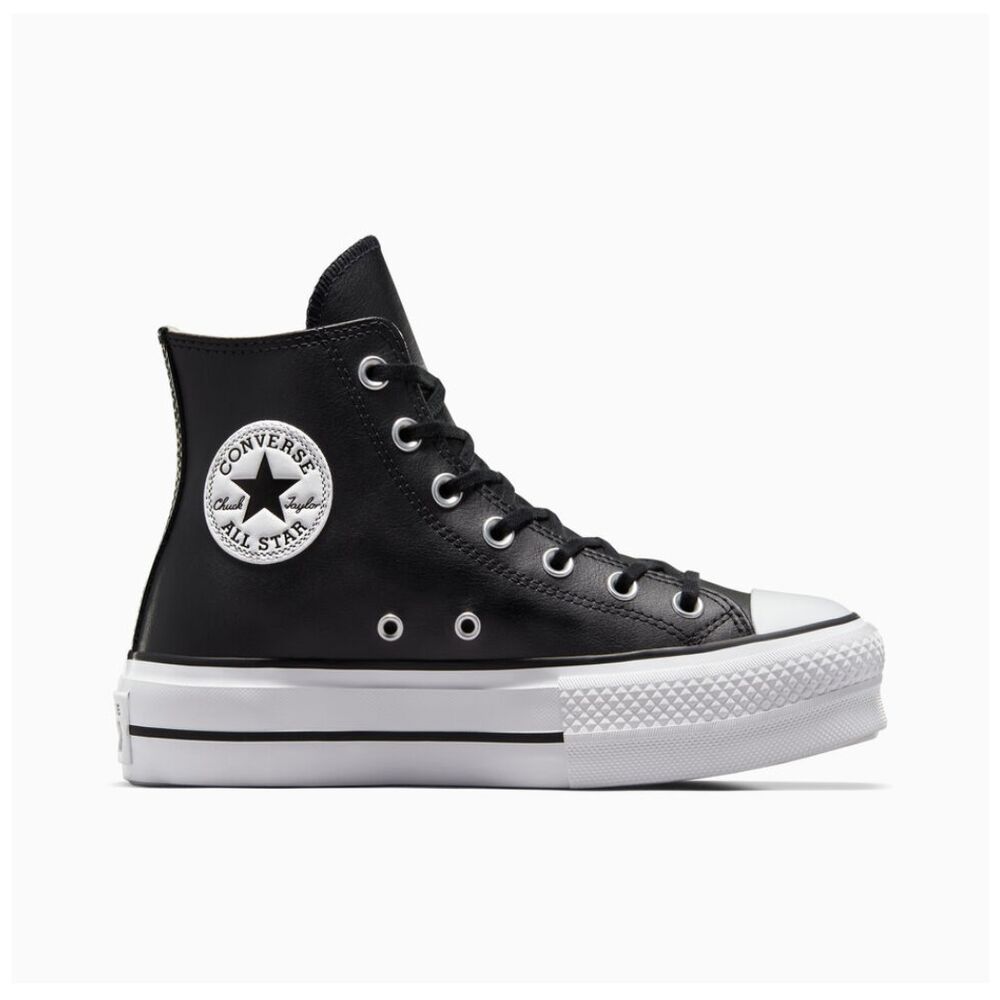 Zapatillas Converse Negras Plataforma de Piel