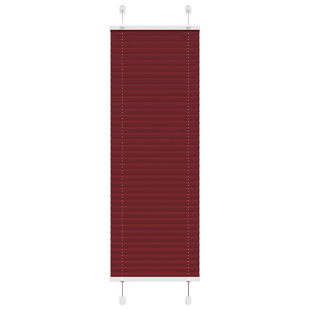 vidaXL Estor Plisado rojo burdeos 45x100 cm Tela Ancho 44,4 cm