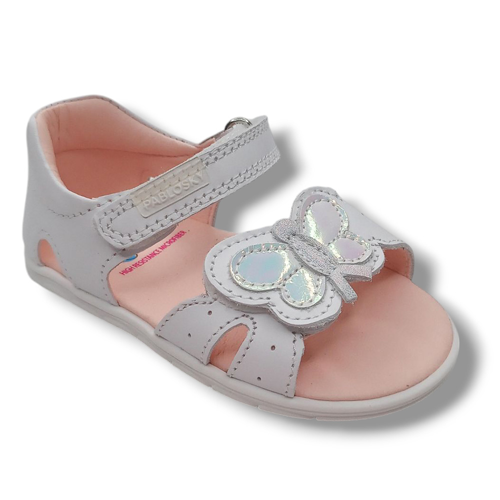 Pablosky Sandalia Abierta Niña Barefoot 051500 BLANCO calzado niños Respetuoso Pablosky Summer ROYALE CORDONETS
