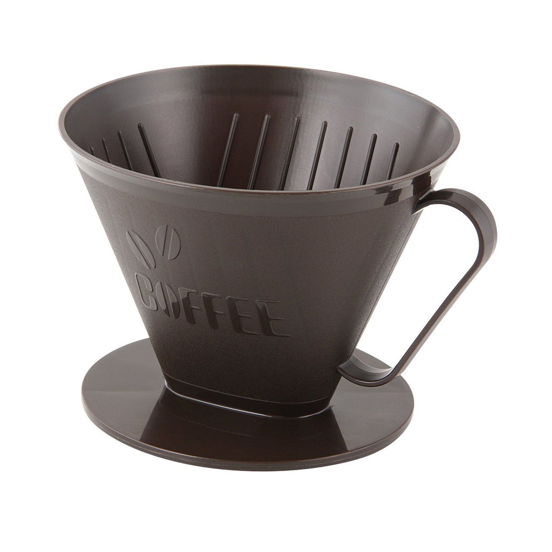 Fackelmann Filtro de Café Permanente, No. 4, Portafiltro, Filtro de Café para hasta 4 tazas, Filtro Reutilizable de Plástico, Filtro de mano, Color Negro, Apto para Lavavajillas, 1 ud.