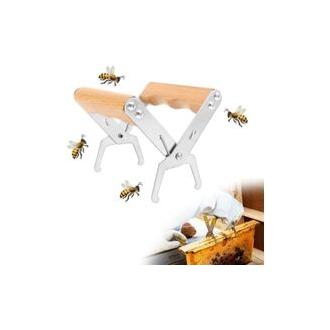 CA Herramientas de apicultura de 9,5 x 12 cm, pinza para marco de colmena, pinza de captura para extraer miel fácilmente y evitar picaduras de abejas.
