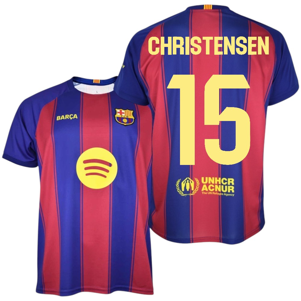 Barça - Camiseta Réplica Oficial 25/26 - Jugador CHRISTENSEN Nº15 - Colores Blaugrana - Tejido Transpirable - Detalles bordados.