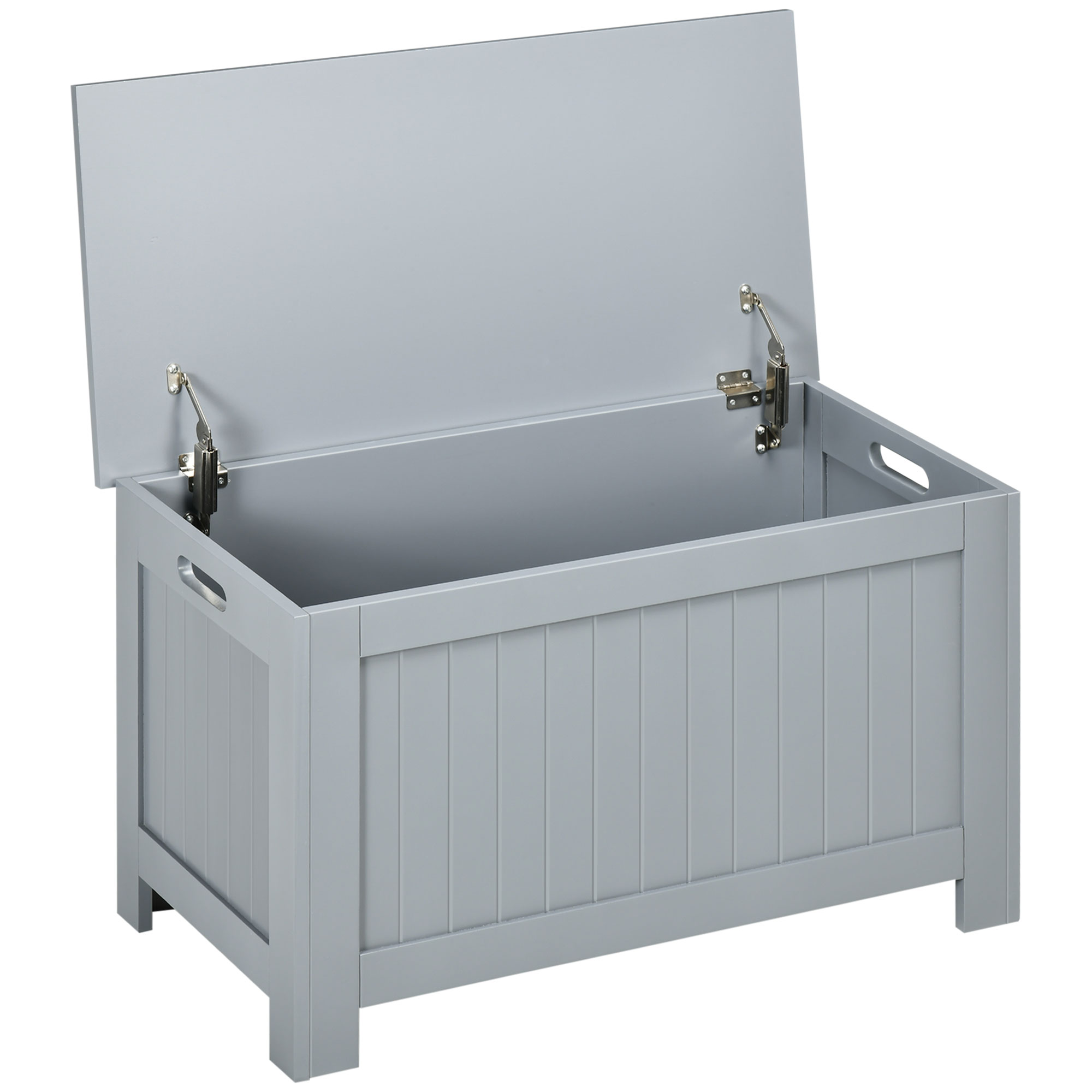 HOMCOM Casillero de Madera para Almacenamiento de Ropa Juguetes Banco para Almacenaje para Salón Habitación y Baño Carga de 20kg Blanco 81x40x46cm