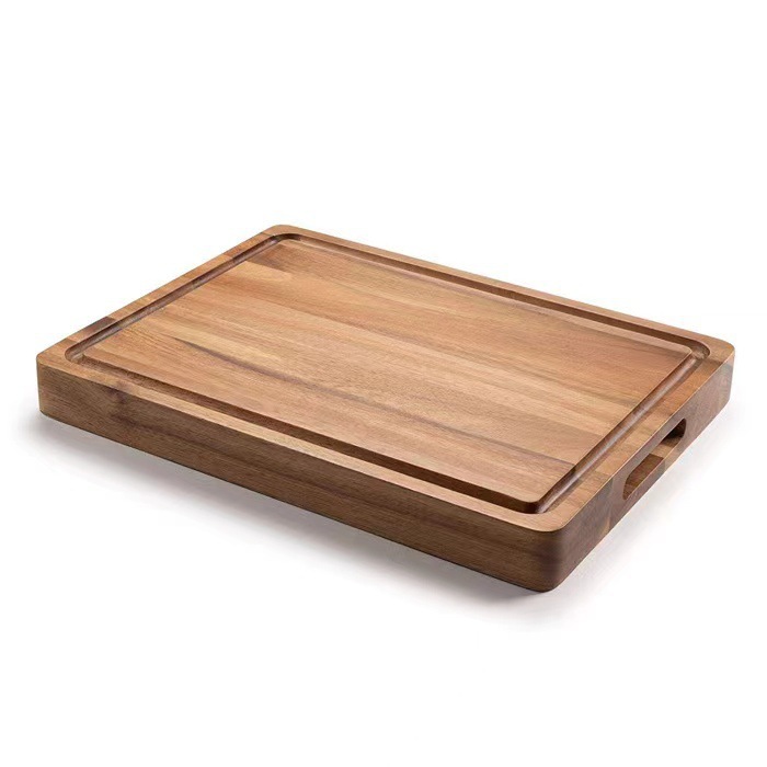 CA Tabla de cortar de madera de acacia, tabla de cortar de madera maciza para el hogar, tabla de cortar para frutas y verduras, tabla de cortar para la cocina, tabla para cortar pan, tabla para servir bocadillos