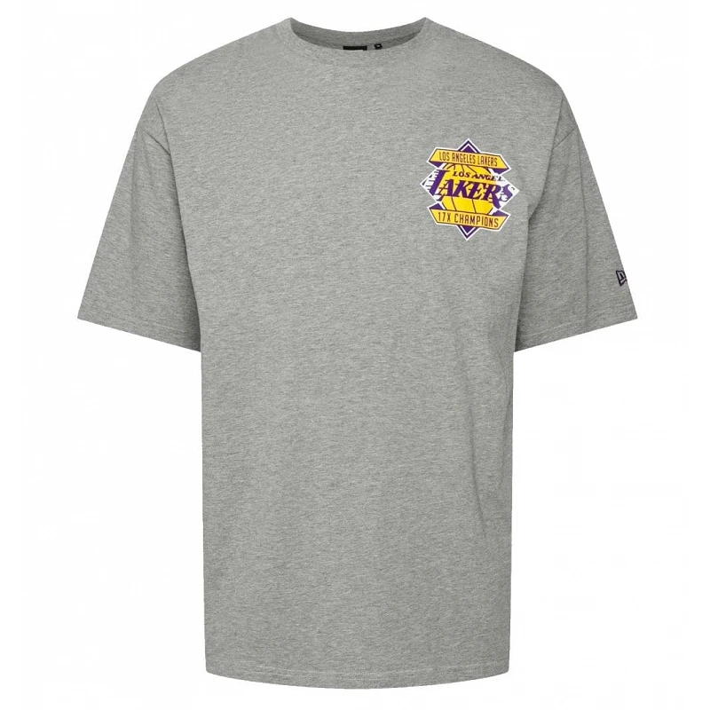 Camiseta "NBA Championship Lakers Back Print Logo" New Era , Oversized en Gris